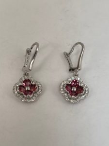 Pink Tourmaline Earrings & Pendant