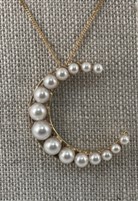 Pearl Crescent Pendant & Chain